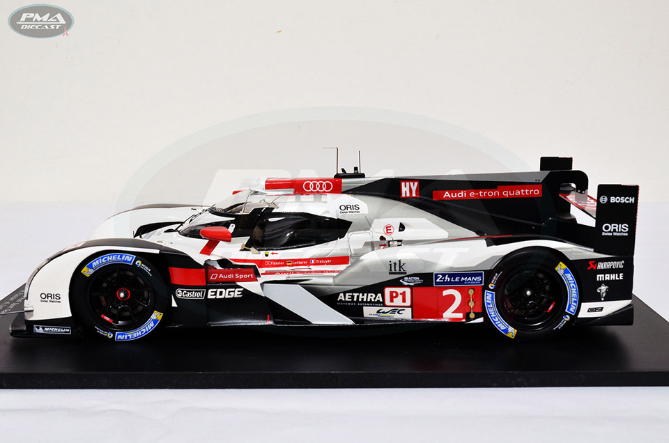 ANDRÉ LOTTERER, BENOÎT TRÉLUYER, MARCEL FÄSSLER 2014 AUDI SPORT NORTH AMERICA AUDI R18 E-TRON QUATTRO 1:18